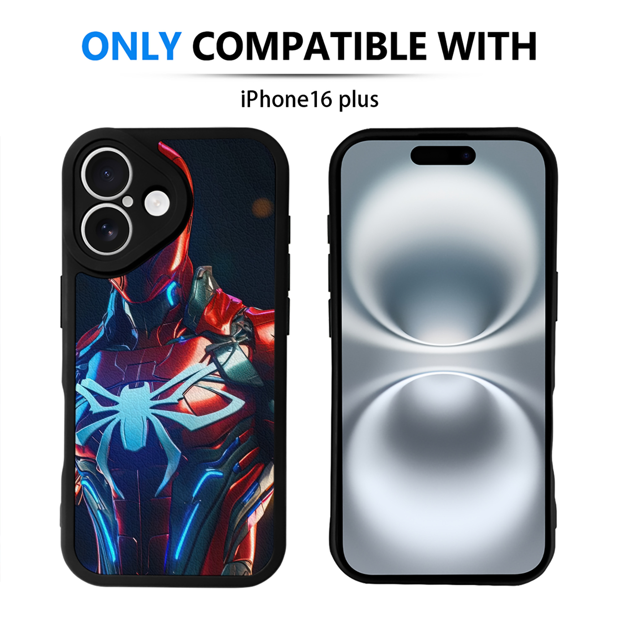 （画像用） Spider Man スパイダーマン 【iPhone 16シリーズ対応】シリコンスマホケース（レザー調） 材質：シリコン